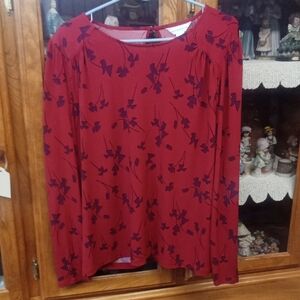 Women's Red Floral Top